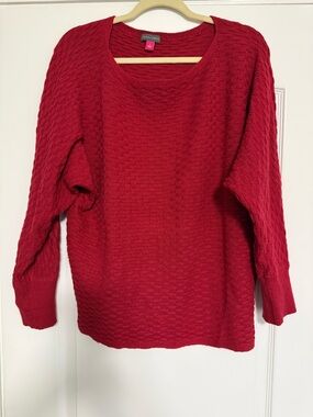 Vince Camuto Red Textured Knit Sweater - Women's